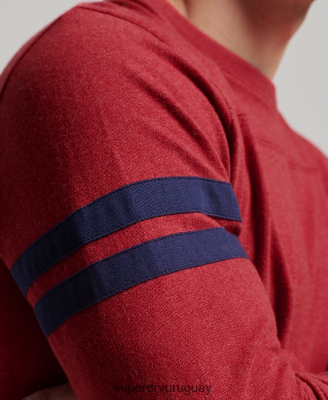uy Superdry hombres top de algodón orgánico con logo vintage rojo DT2N8Z1474 ropa
