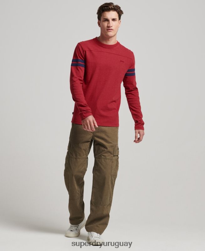uy Superdry hombres top de algodón orgánico con logo vintage rojo DT2N8Z1474 ropa