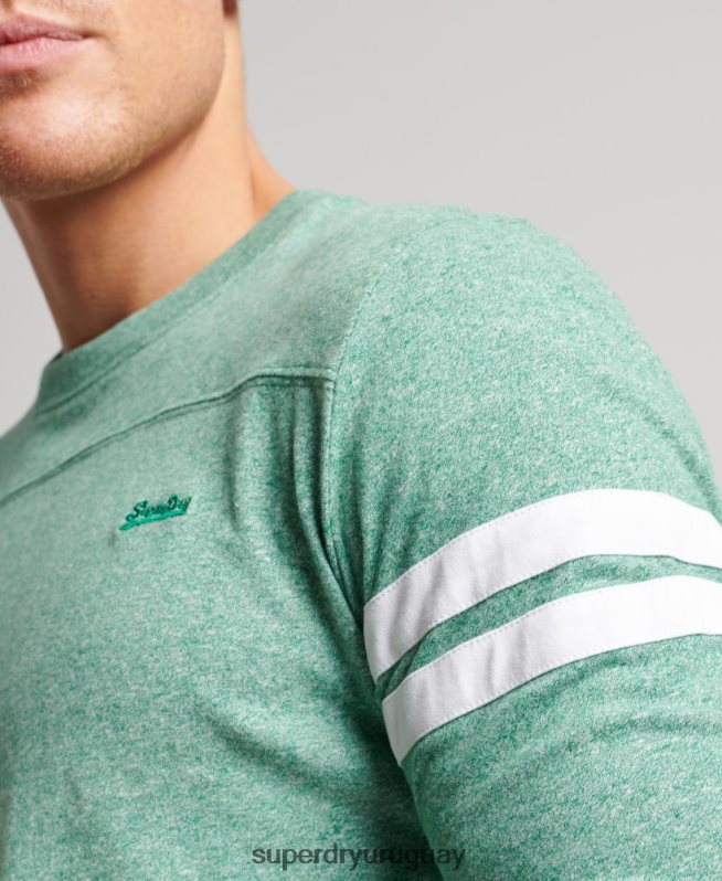 uy Superdry hombres top de algodón orgánico con logo vintage verde DT2N8Z1456 ropa