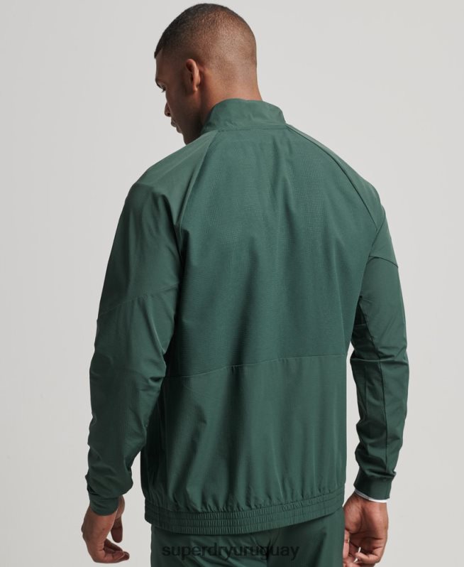 uy Superdry hombres top de chándal tejido elástico verde DT2N8Z5367 ropa