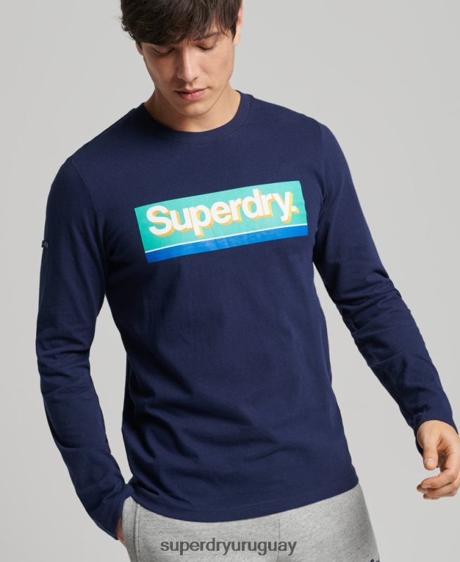 uy Superdry hombres top de temporada con logo vintage Armada DT2N8Z6423 ropa