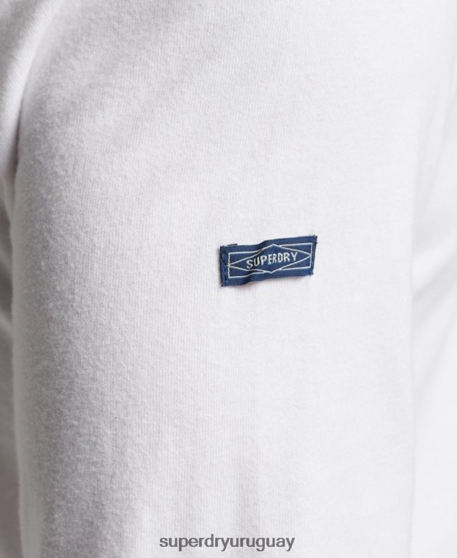 uy Superdry hombres top de temporada con logo vintage blanco DT2N8Z1530 ropa
