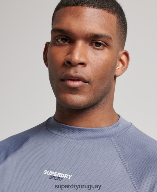 uy Superdry hombres top de tren con cuello alzado púrpura DT2N8Z1407 ropa