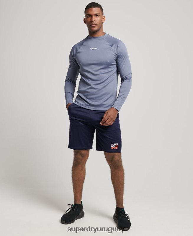 uy Superdry hombres top de tren con cuello alzado púrpura DT2N8Z1407 ropa