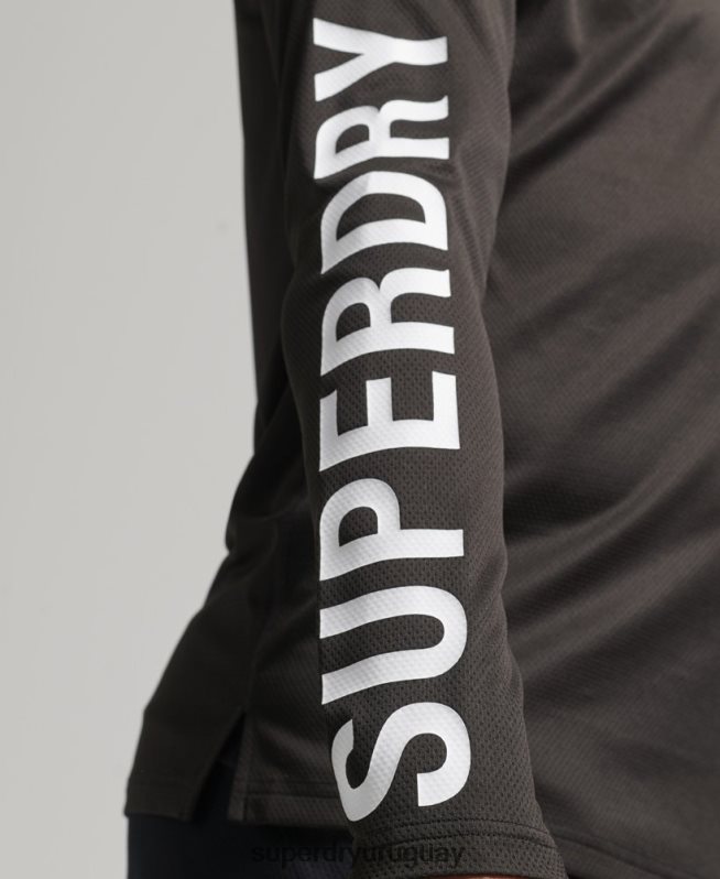 uy Superdry hombres top de tren con cuello alzado y logo negro DT2N8Z5378 ropa