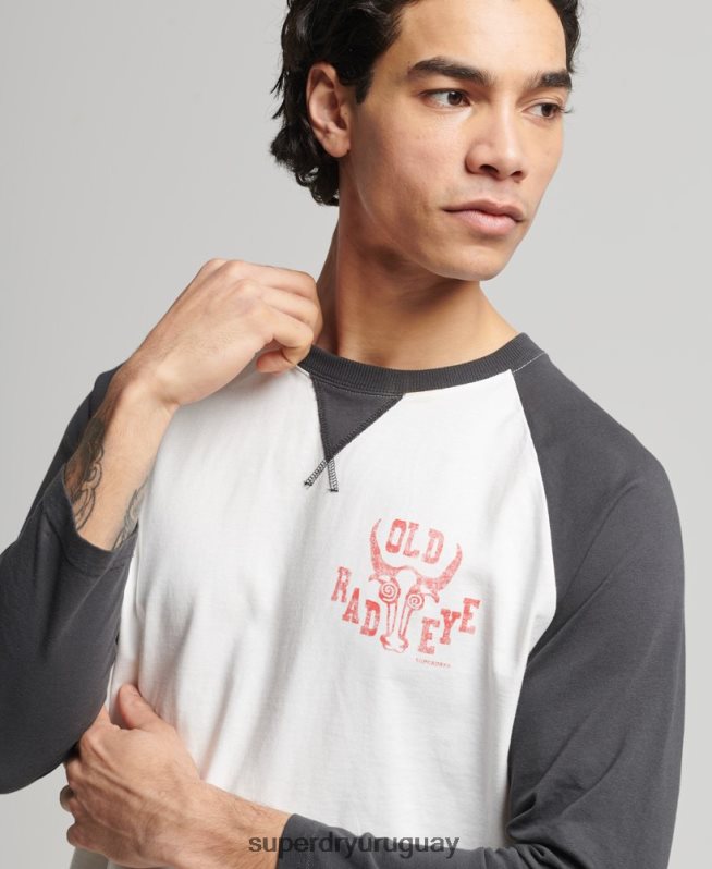 uy Superdry hombres top ranchero de surf vintage negro DT2N8Z1586 ropa