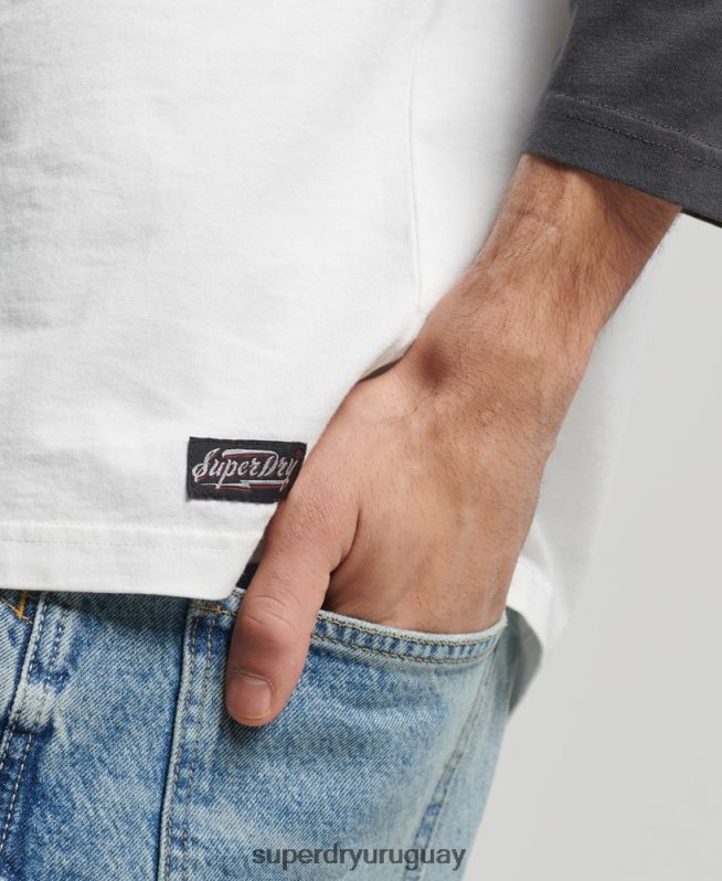 uy Superdry hombres top ranchero de surf vintage negro DT2N8Z1586 ropa