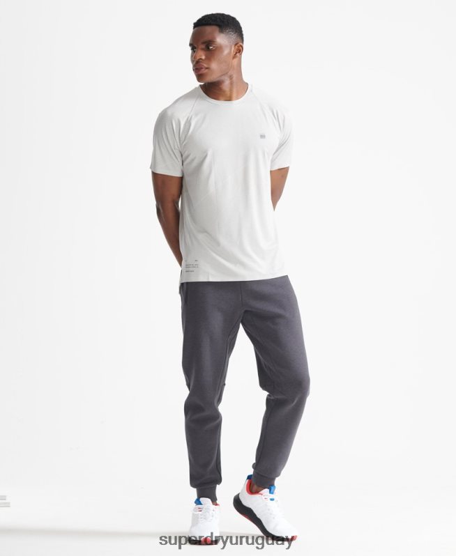 uy Superdry hombres tren premium camiseta de manga corta blanco DT2N8Z5407 ropa