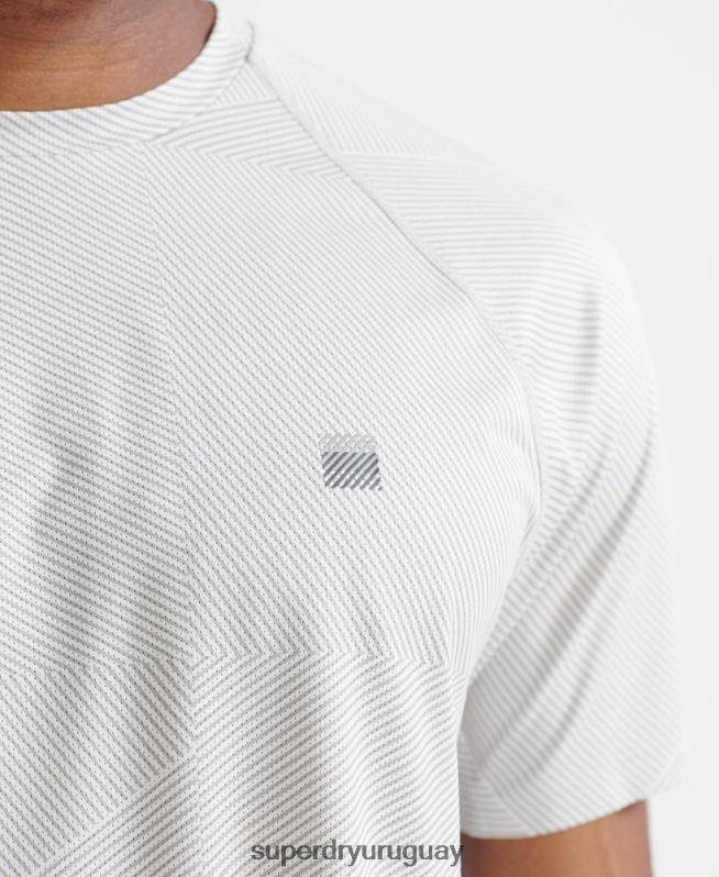 uy Superdry hombres tren premium camiseta de manga corta blanco DT2N8Z5407 ropa