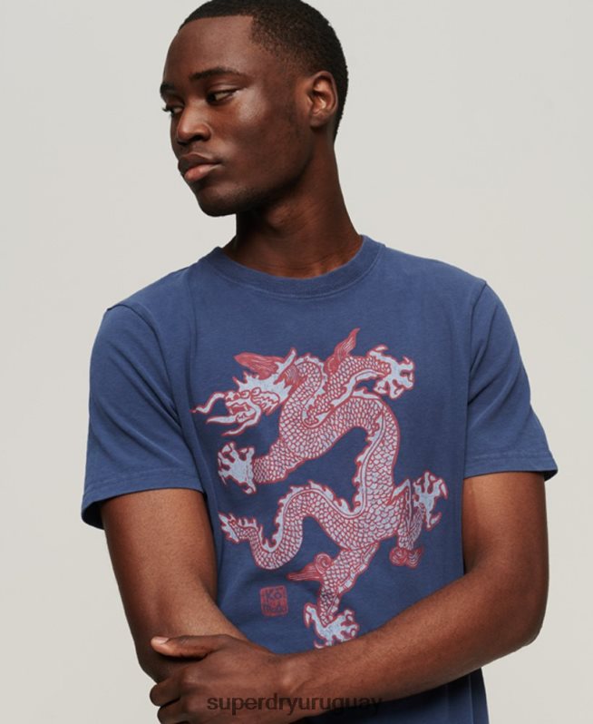 uy Superdry x Komodo hombres camiseta de la vendimia Armada DT2N8Z60 ropa