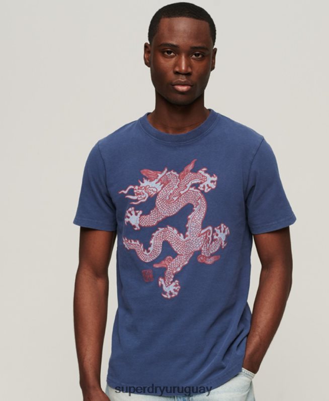 uy Superdry x Komodo hombres camiseta de la vendimia Armada DT2N8Z60 ropa