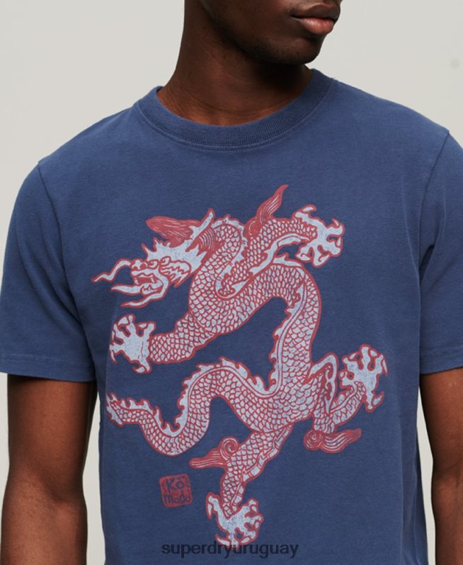 uy Superdry x Komodo hombres camiseta de la vendimia Armada DT2N8Z60 ropa