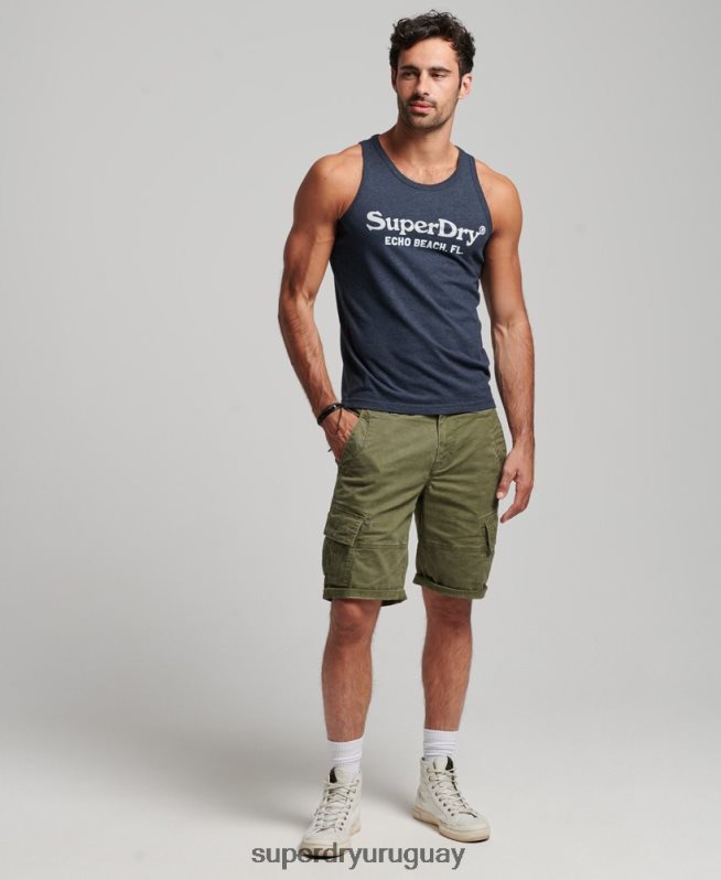 uy Superdry hombres Camiseta de tirantes clásica Vintage Venture Armada DT2N8Z1452 ropa