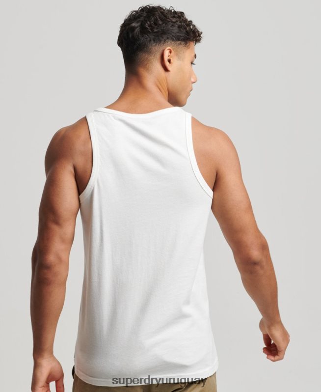 uy Superdry hombres Camiseta de tirantes clásica Vintage Venture blanco DT2N8Z1458 ropa