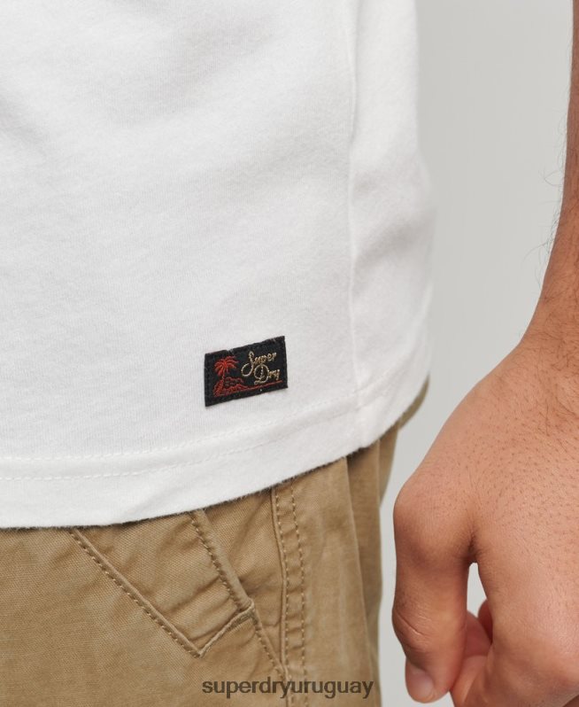 uy Superdry hombres Camiseta de tirantes clásica Vintage Venture blanco DT2N8Z1458 ropa