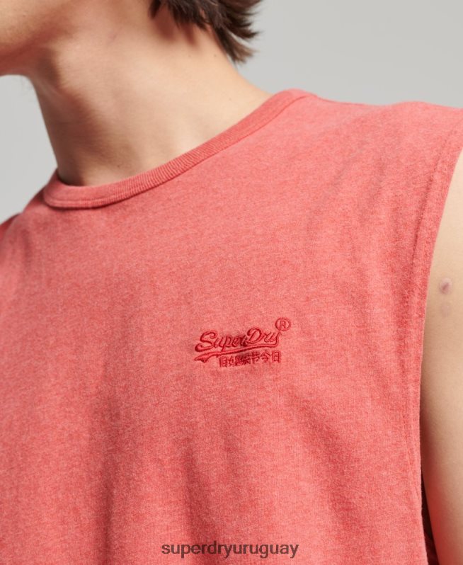 uy Superdry hombres camiseta sin mangas clásica de algodón orgánico rosa DT2N8Z1533 ropa