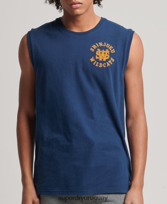 uy Superdry hombres camiseta sin mangas colegial vintage Armada DT2N8Z1584 ropa