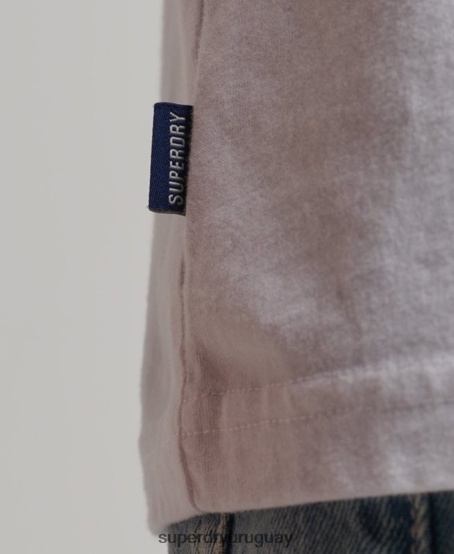 uy Superdry hombres camiseta sin mangas de algodón orgánico con logo vintage bordado blanco DT2N8Z1455 ropa