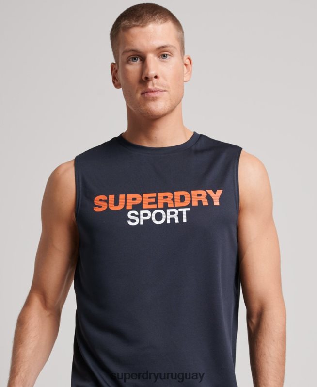 uy Superdry hombres chaleco activo Armada DT2N8Z1405 ropa