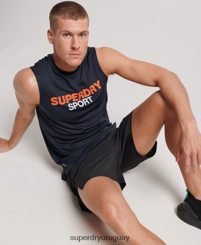 uy Superdry hombres chaleco activo Armada DT2N8Z1405 ropa