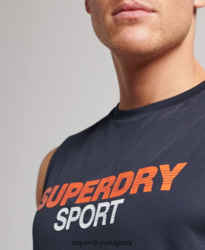 uy Superdry hombres chaleco activo Armada DT2N8Z1405 ropa
