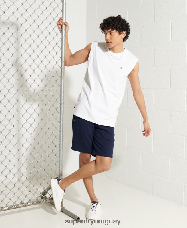 uy Superdry hombres chaleco colectivo extragrande de algodón orgánico blanco DT2N8Z6497 ropa