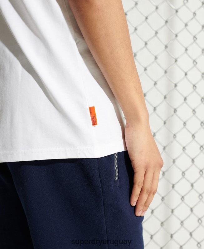 uy Superdry hombres chaleco colectivo extragrande de algodón orgánico blanco DT2N8Z6497 ropa