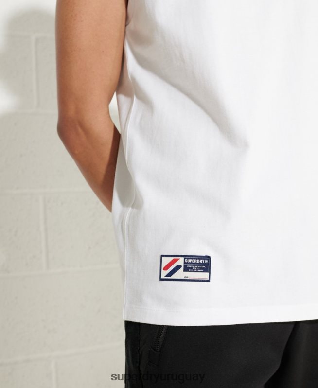 uy Superdry hombres chaleco con logo corporativo blanco DT2N8Z1589 ropa