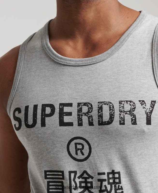 uy Superdry hombres chaleco vintage con logo corporativo gris DT2N8Z1446 ropa