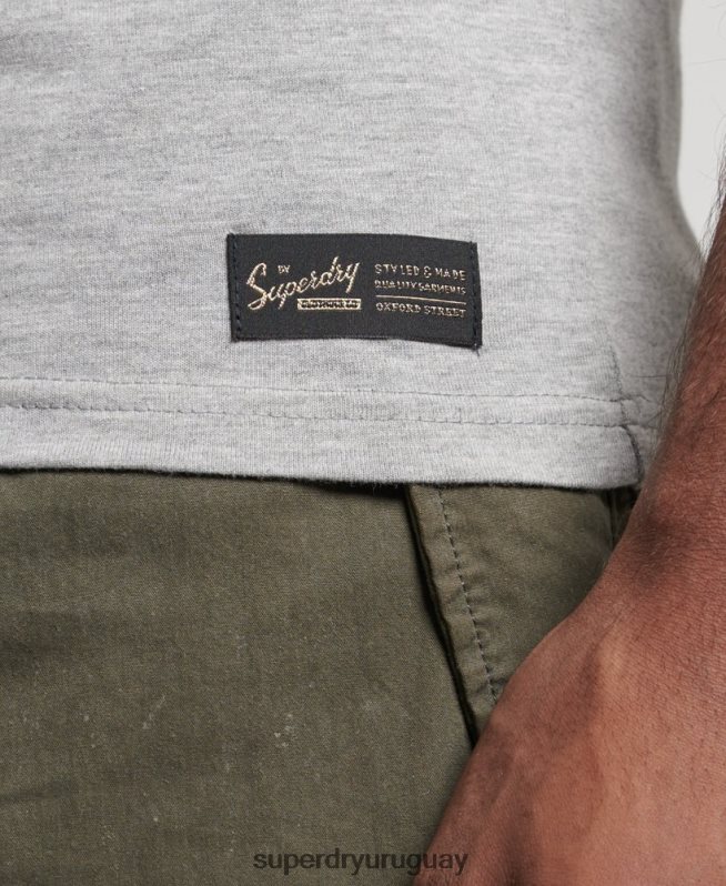 uy Superdry hombres chaleco vintage con logo corporativo gris DT2N8Z1446 ropa
