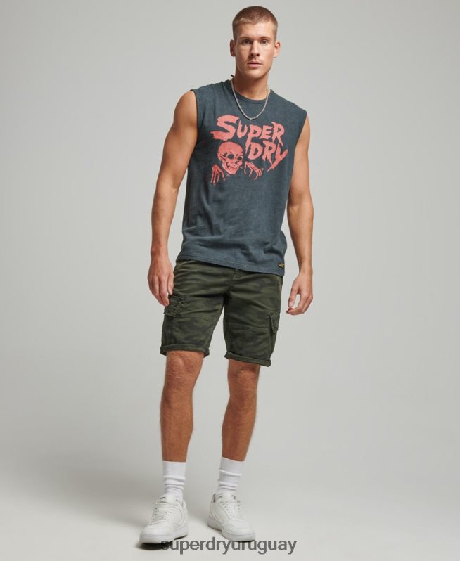 uy Superdry hombres chaleco vintage de volante de baja fidelidad negro DT2N8Z9 ropa