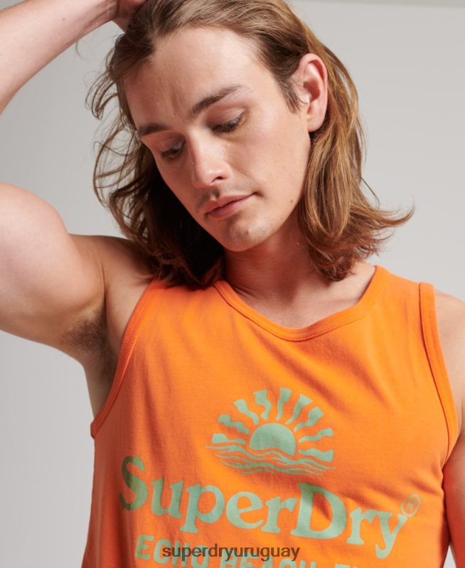 uy Superdry hombres chaleco vintage neon naranja DT2N8Z1501 ropa