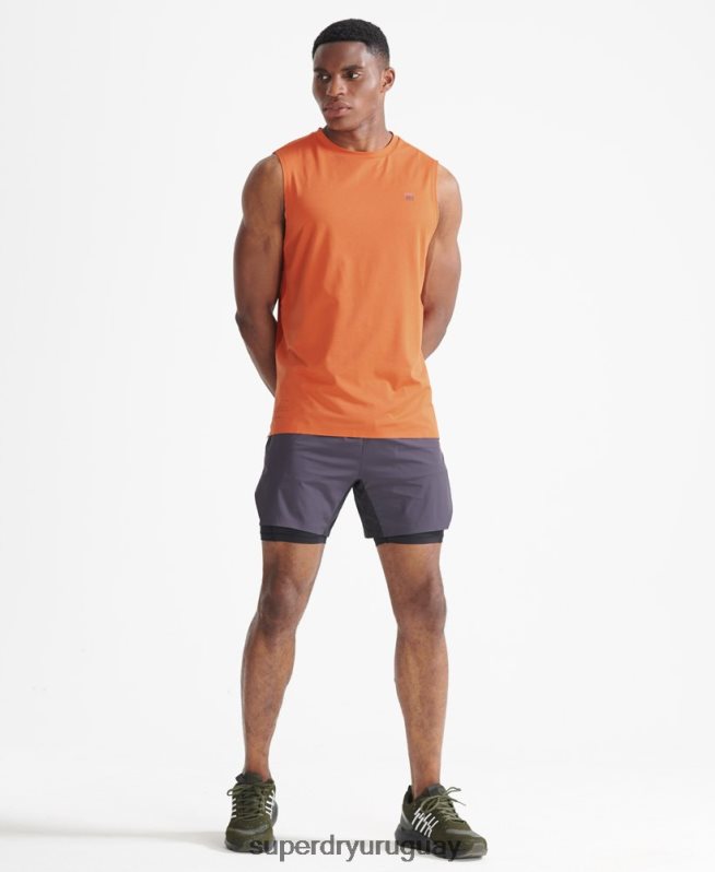 uy Superdry hombres parte superior del chaleco de tren naranja DT2N8Z5390 ropa