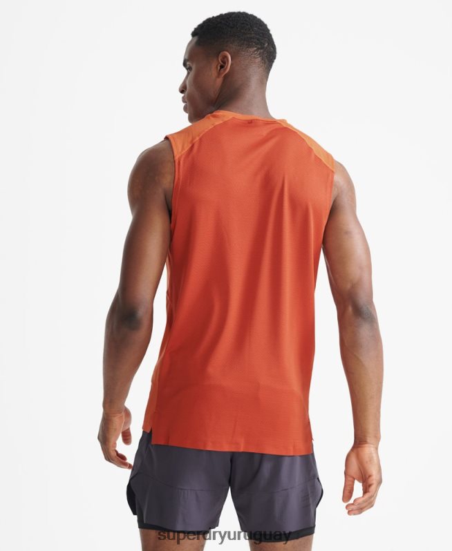 uy Superdry hombres parte superior del chaleco de tren naranja DT2N8Z5390 ropa