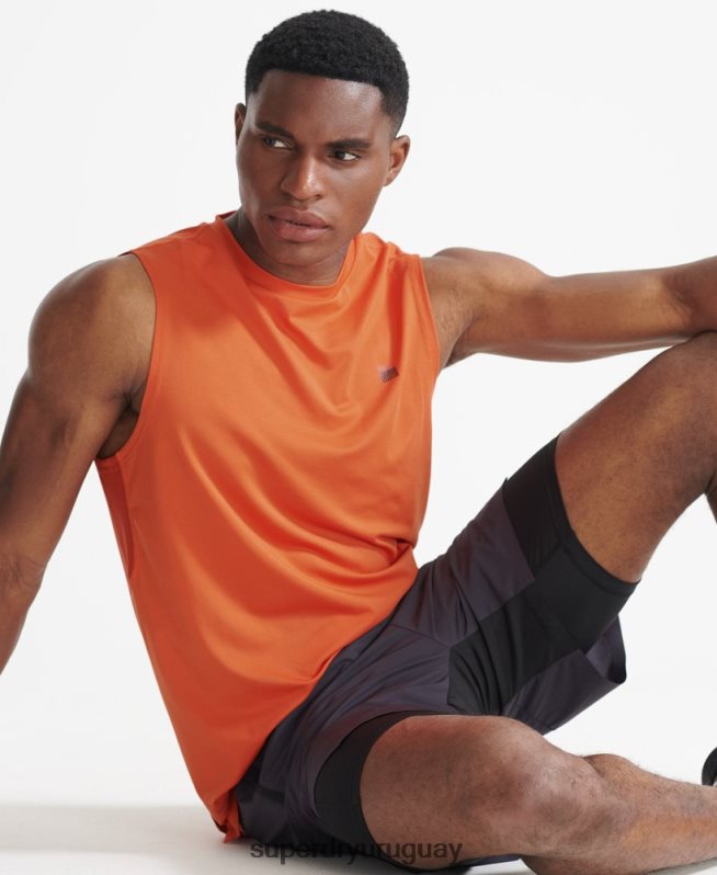 uy Superdry hombres parte superior del chaleco de tren naranja DT2N8Z5390 ropa
