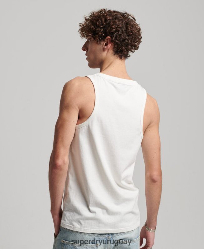 uy Superdry hombres top de tirantes clásico terreno vintage blanco DT2N8Z1526 ropa
