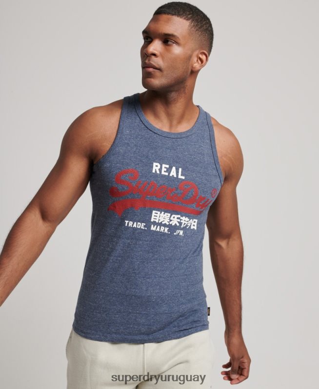 uy Superdry hombres top sin mangas con logo vintage Armada DT2N8Z1444 ropa