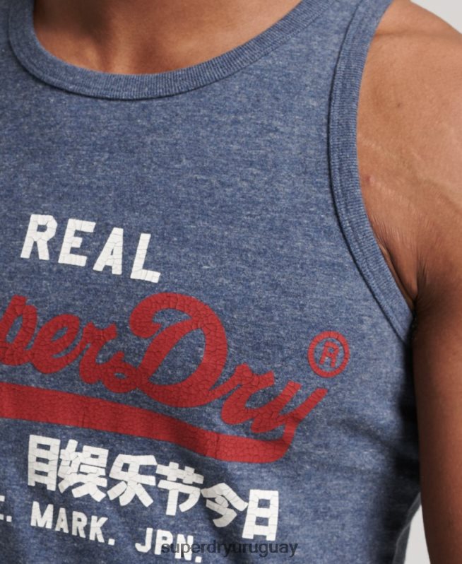 uy Superdry hombres top sin mangas con logo vintage Armada DT2N8Z1444 ropa