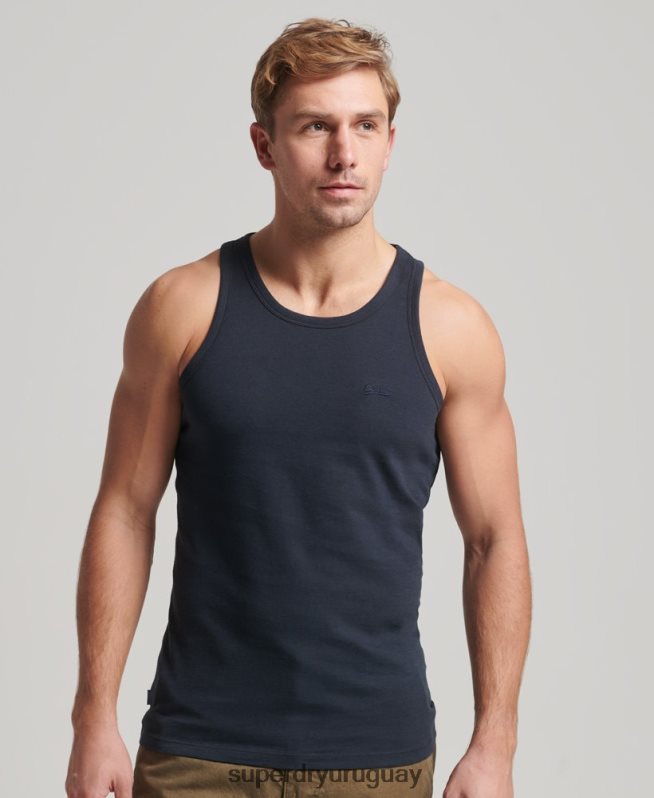 uy Superdry hombres top sin mangas de algodón orgánico con logo vintage Armada DT2N8Z1487 ropa
