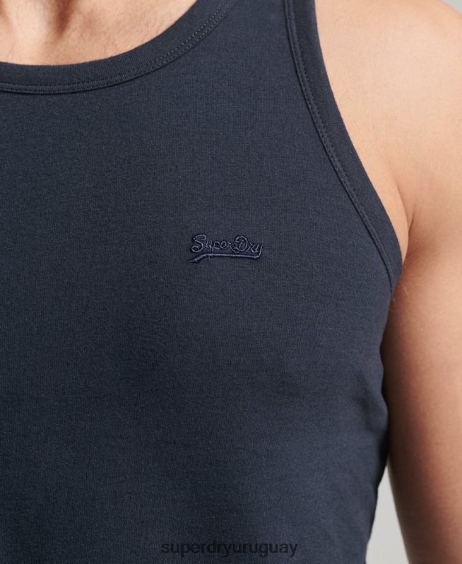 uy Superdry hombres top sin mangas de algodón orgánico con logo vintage Armada DT2N8Z1487 ropa