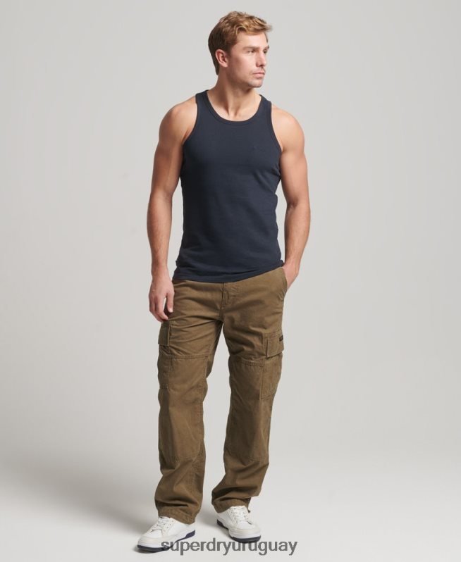 uy Superdry hombres top sin mangas de algodón orgánico con logo vintage Armada DT2N8Z1487 ropa