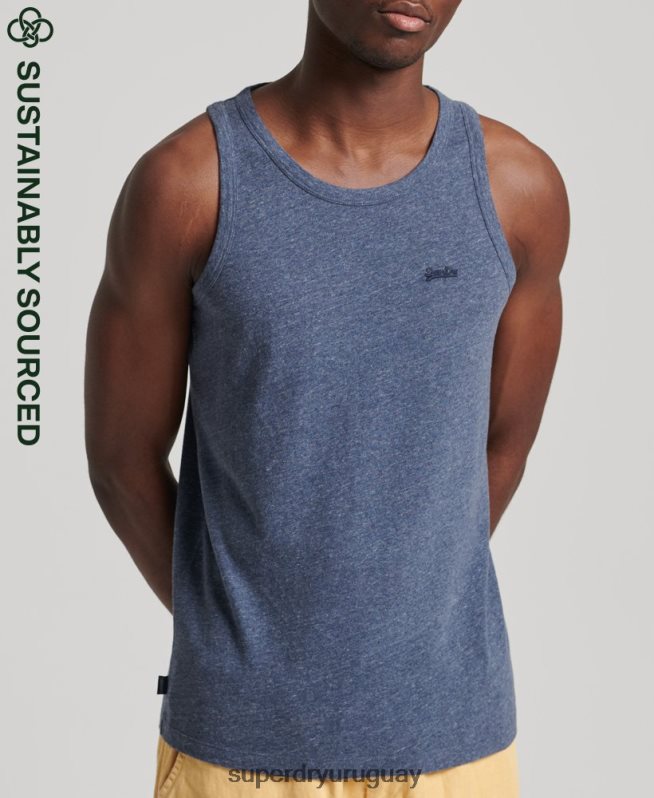 uy Superdry hombres top sin mangas de algodón orgánico con logo vintage Armada DT2N8Z1494 ropa