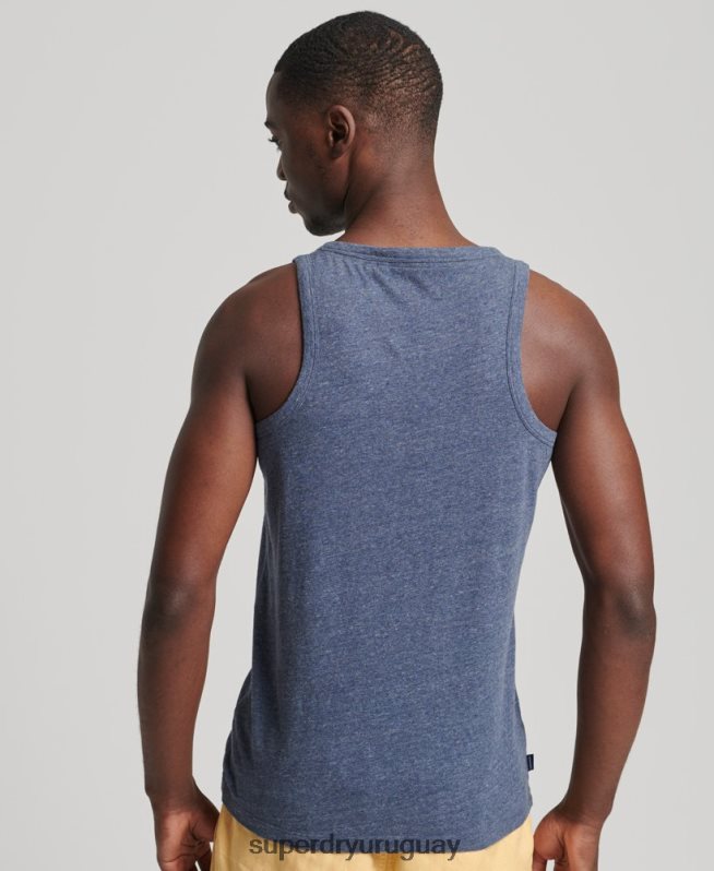 uy Superdry hombres top sin mangas de algodón orgánico con logo vintage Armada DT2N8Z1494 ropa