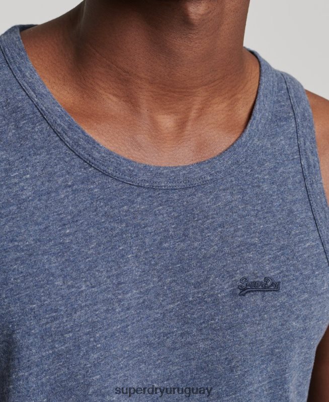 uy Superdry hombres top sin mangas de algodón orgánico con logo vintage Armada DT2N8Z1494 ropa