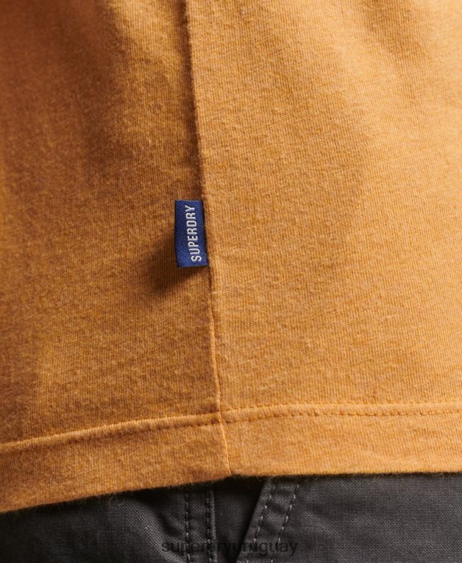 uy Superdry hombres top sin mangas de algodón orgánico con logo vintage amarillo DT2N8Z1517 ropa