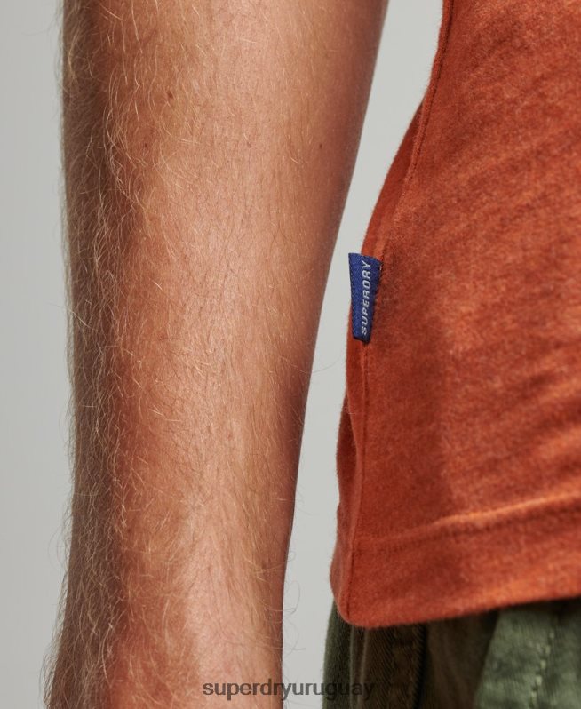 uy Superdry hombres top sin mangas de algodón orgánico con logo vintage naranja DT2N8Z1511 ropa