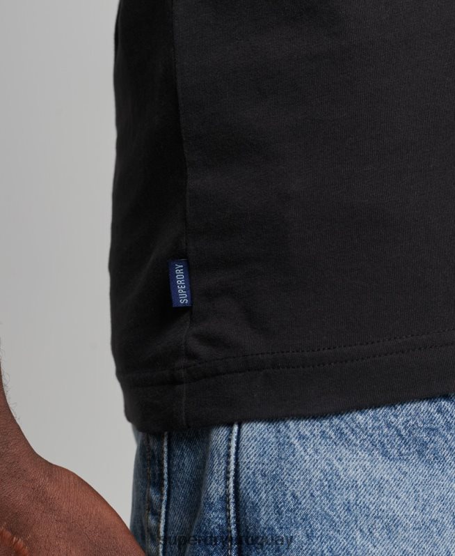 uy Superdry hombres top sin mangas de algodón orgánico con logo vintage negro DT2N8Z1500 ropa