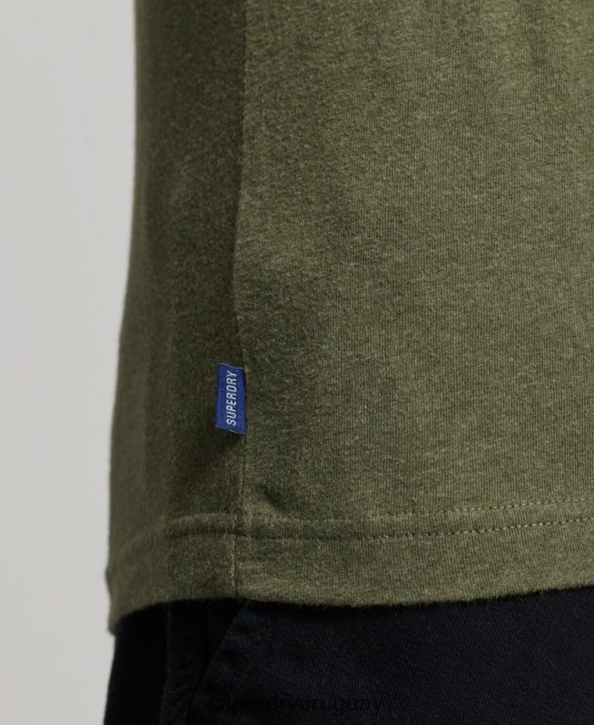 uy Superdry hombres top sin mangas de algodón orgánico con logo vintage verde DT2N8Z1472 ropa