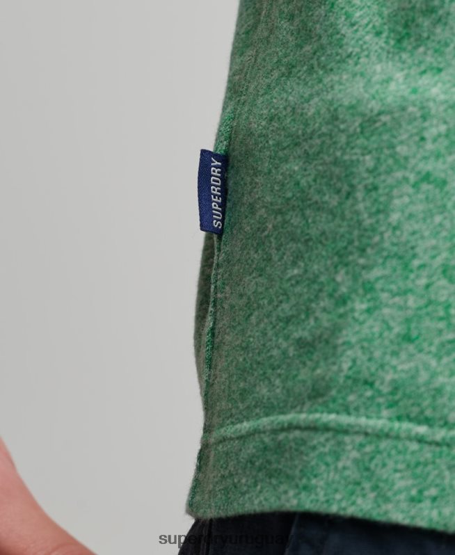 uy Superdry hombres top sin mangas de algodón orgánico con logo vintage verde DT2N8Z1535 ropa