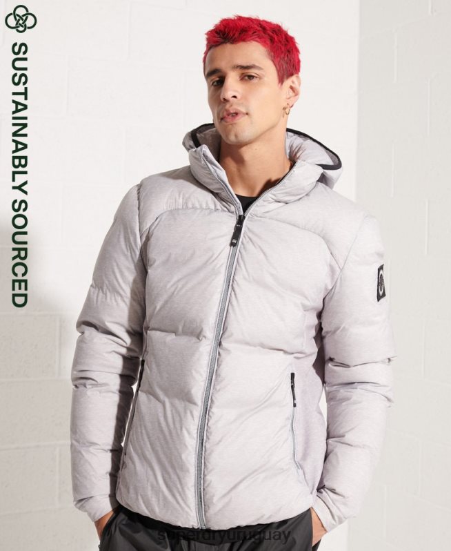 uy Superdry hombres Chaqueta cortavientos Expedition Down SD gris claro DT2N8Z4740 ropa